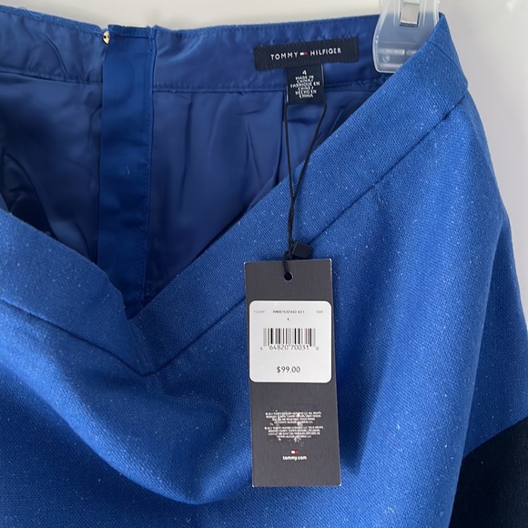 BRAND NEW! - Tommy Hilfiger Wool blend Knee-Length Skirt - Blue & Navy Blue - Picture 7 of 10